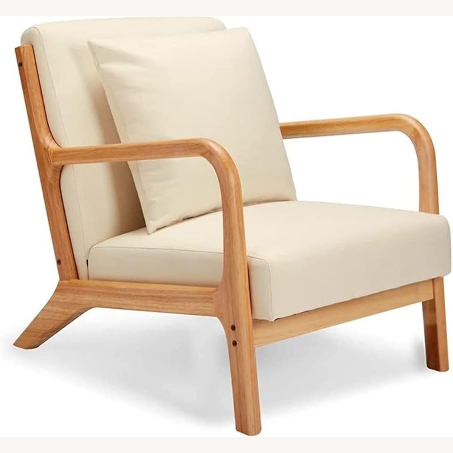 Amazon White Wood Accent Chair - image-4