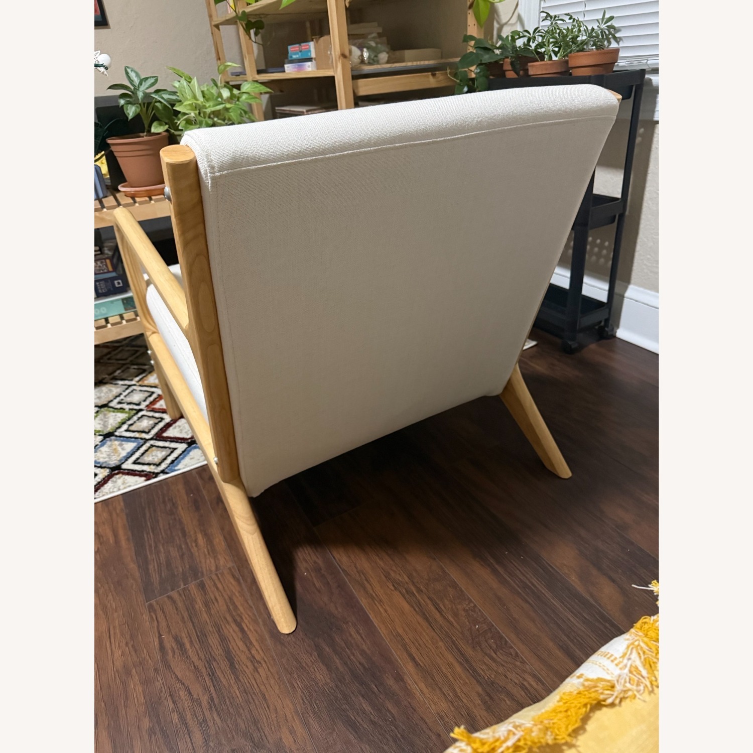 Amazon White Wood Accent Chair - image-3