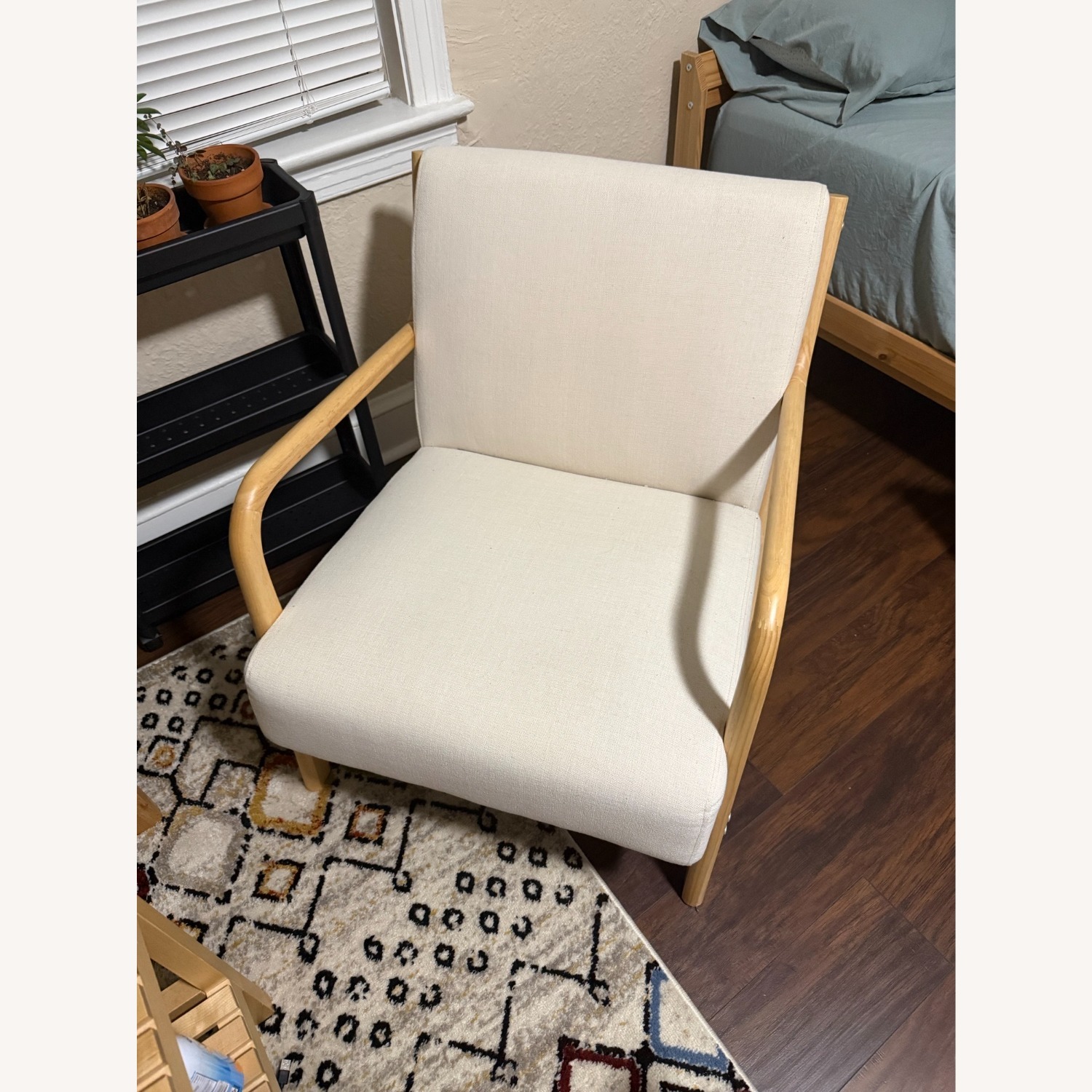 Amazon White Wood Accent Chair - image-1