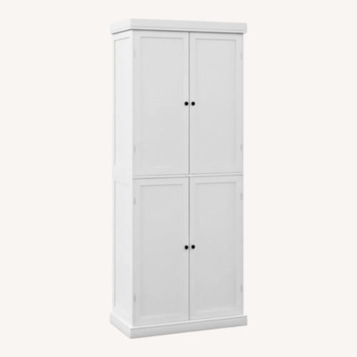 Used Aaria Office White Wood Armoire for sale on AptDeco