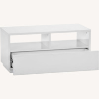 CB2 Chill White Lacquer Media Storage TV Console