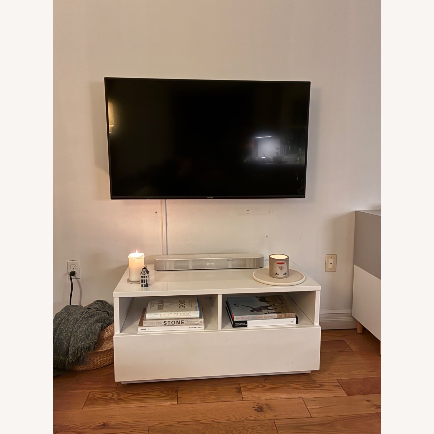 CB2 Chill White Lacquer Media Storage TV Console - image-2