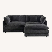 Avrilynn Sectional Sofa Black Chenille  85.4” 