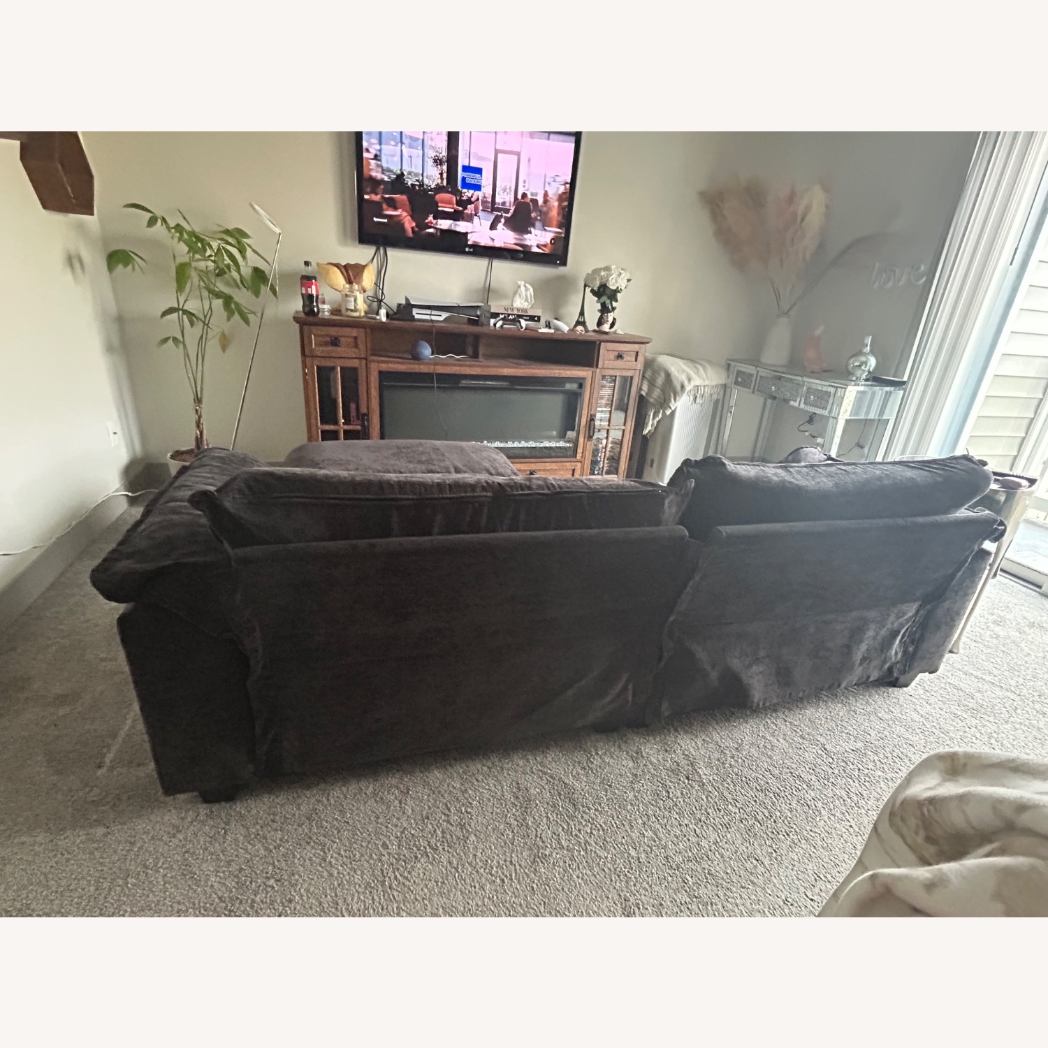 Avrilynn Sectional Sofa Black Chenille  85.4”  - image-3