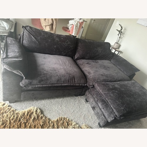 Used Avrilynn Sectional Sofa Black Chenille  85.4”  for sale on AptDeco