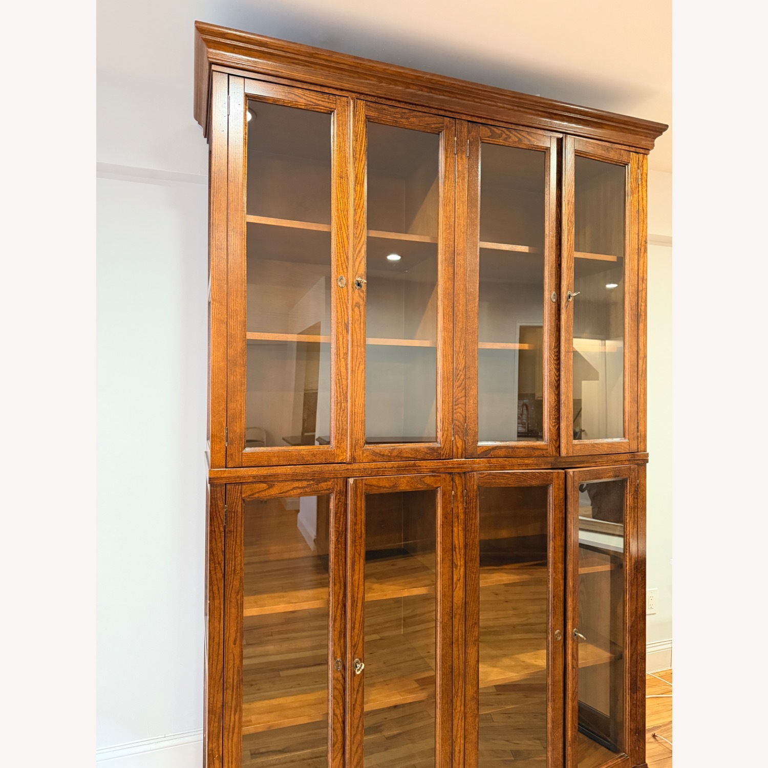 Crate & Barrel Dark Brown Wood Wall Unit - image-1