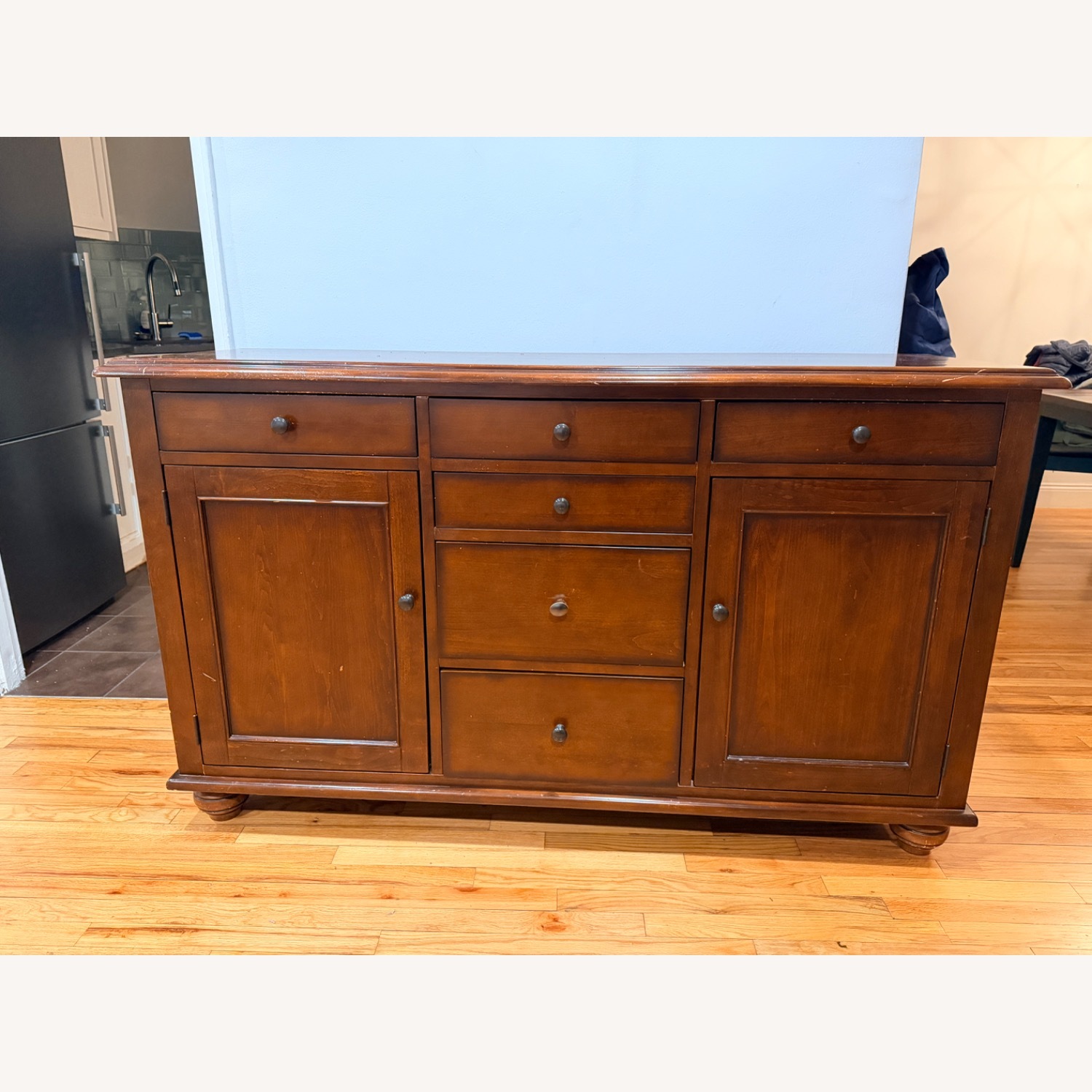 Pottery Barn Dark Brown Wood Sideboard - image-2