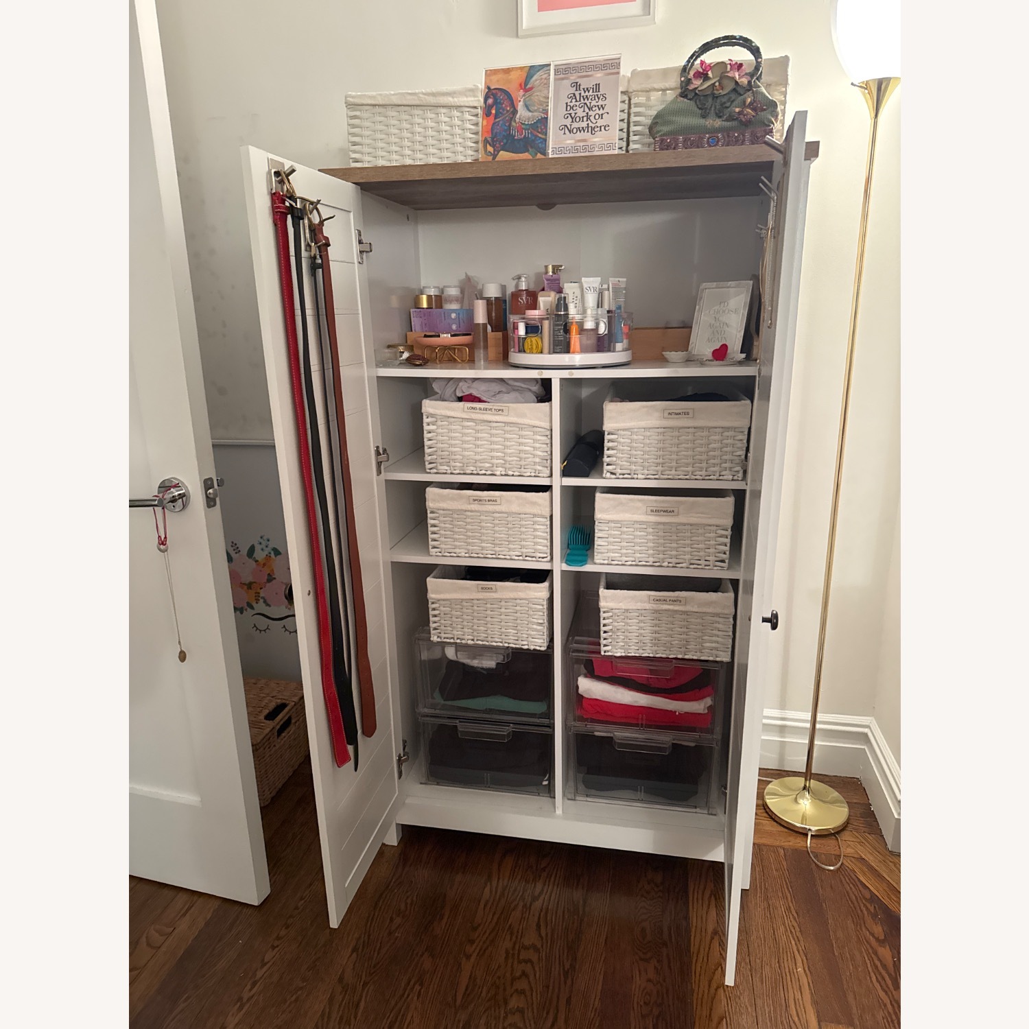 White Wood Armoire - image-2