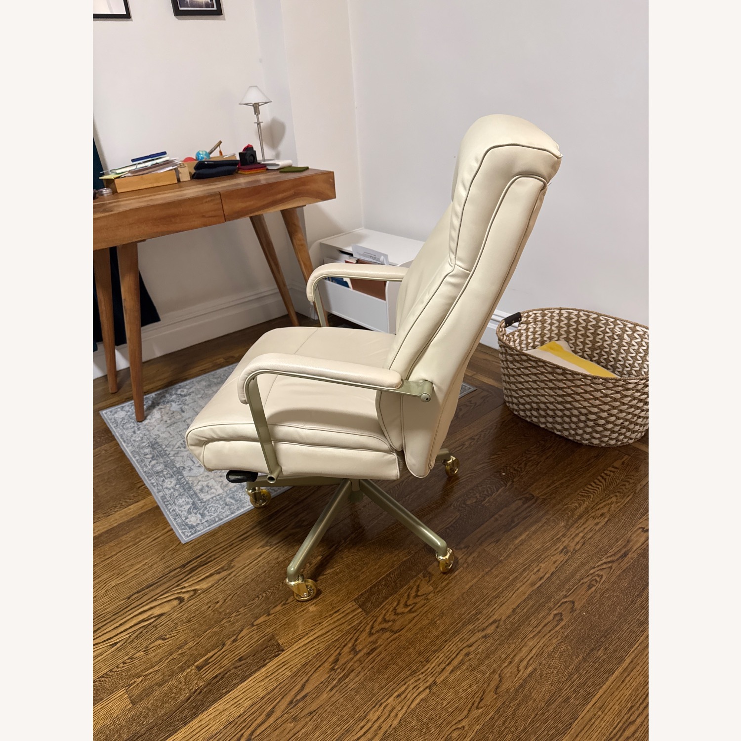 Natural Faux Leather Office Chair - image-2