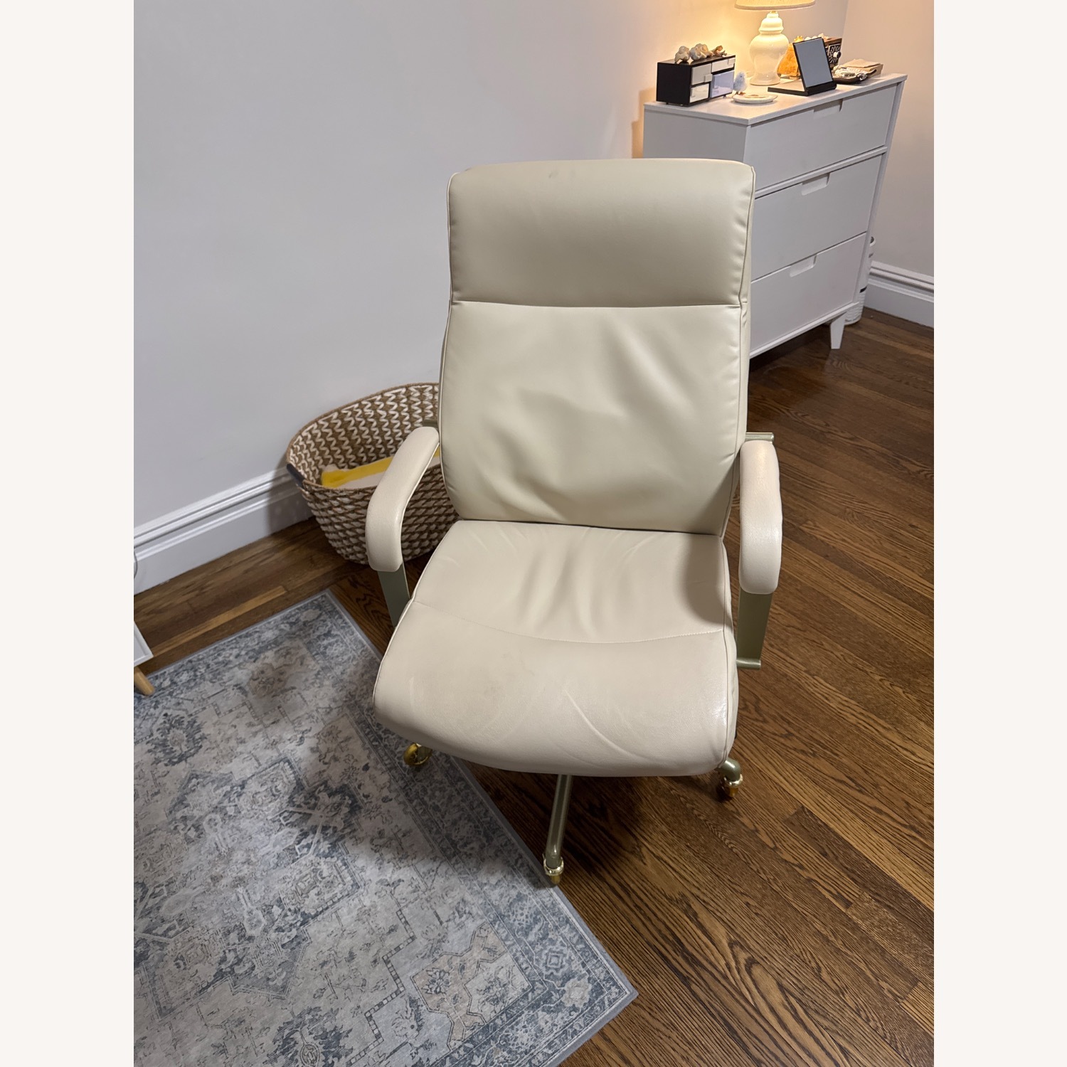 Natural Faux Leather Office Chair - image-1