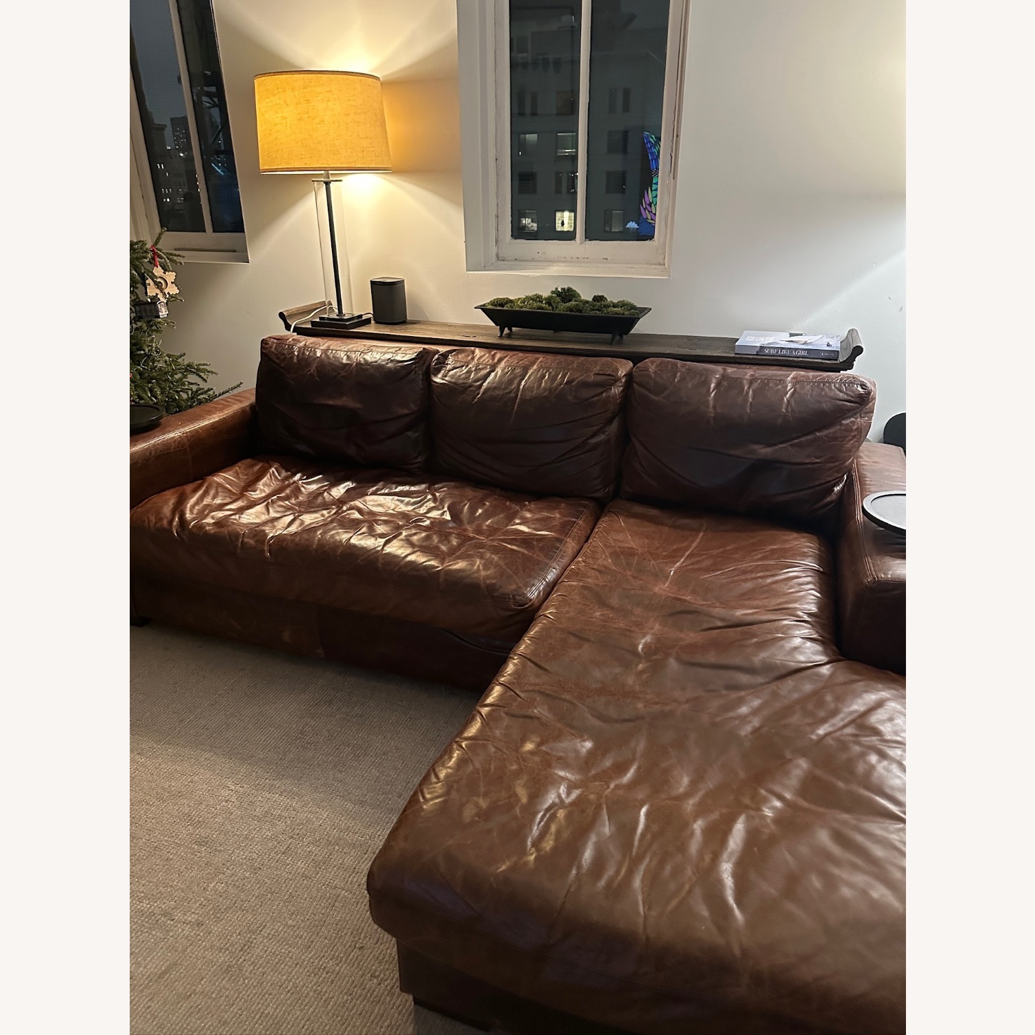 Restoration Hardware Maxwell Leather 2 Piece Sectional - image-7