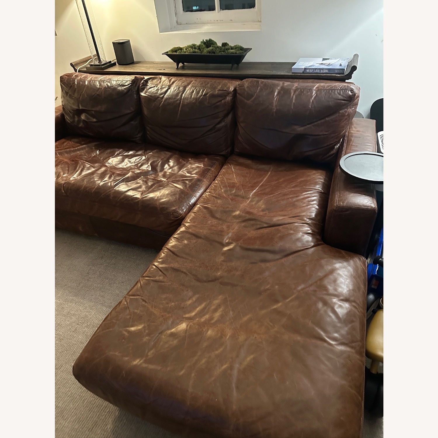 Restoration Hardware Maxwell Leather 2 Piece Sectional - image-6