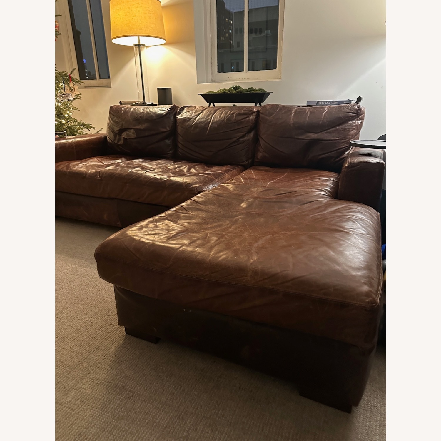 Restoration Hardware Maxwell Leather 2 Piece Sectional - image-4