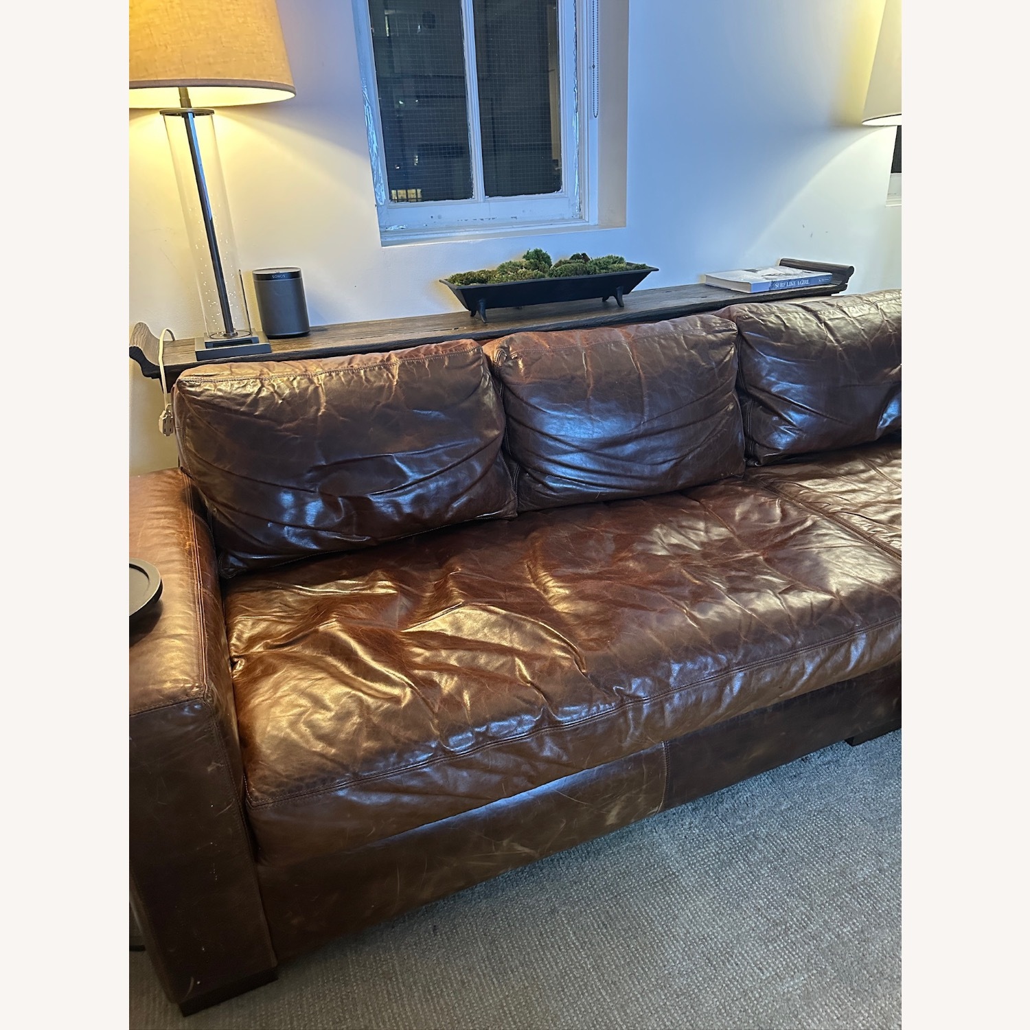 Restoration Hardware Maxwell Leather 2 Piece Sectional - image-5