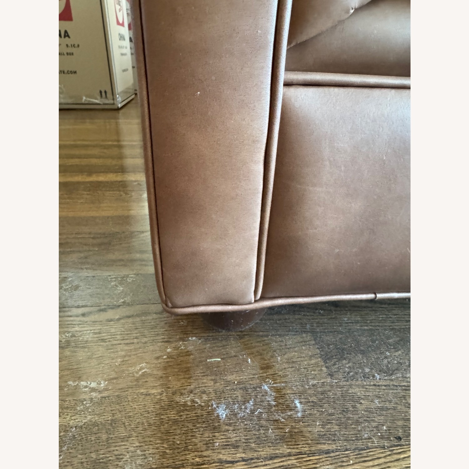 Pottery Barn Chesterfield Brown Leather Sofa - image-9