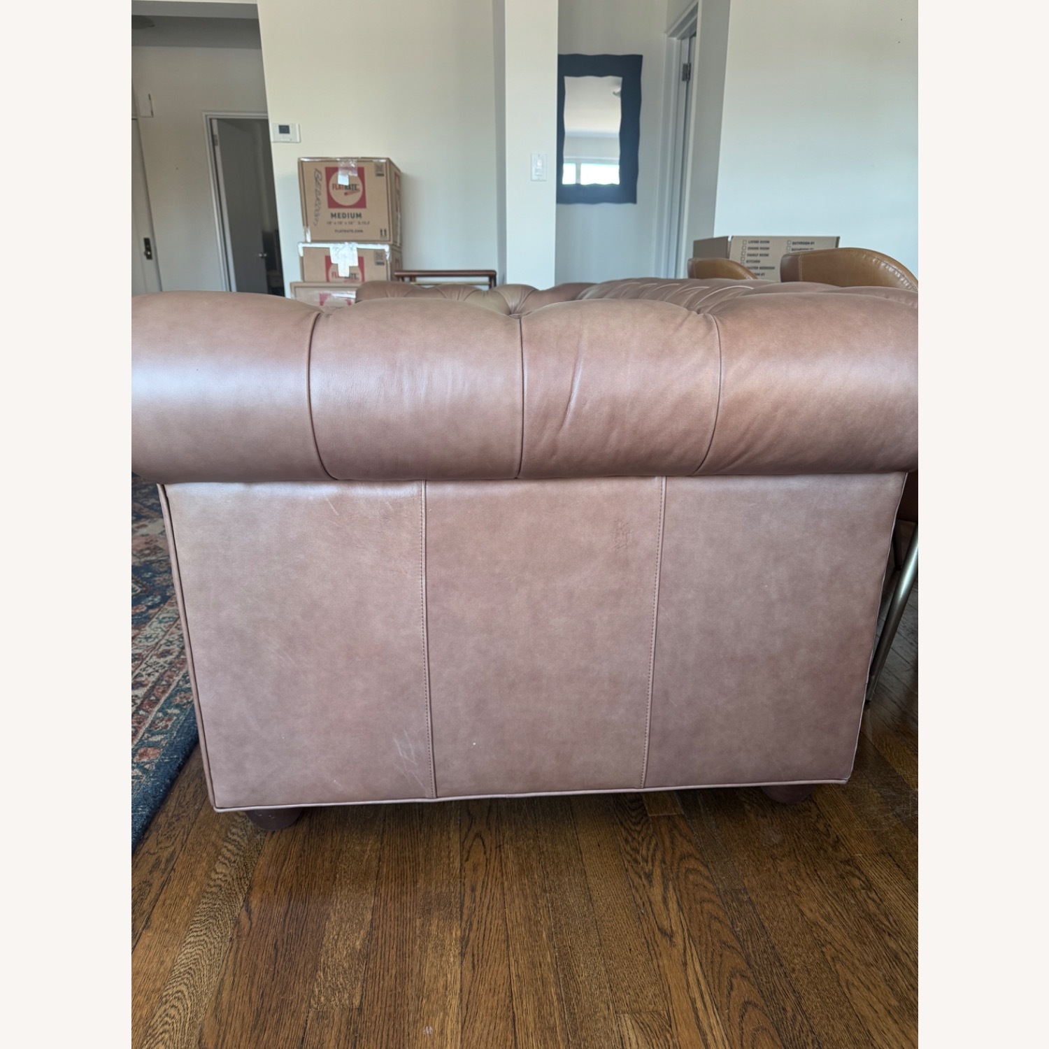 Pottery Barn Chesterfield Brown Leather Sofa - image-3