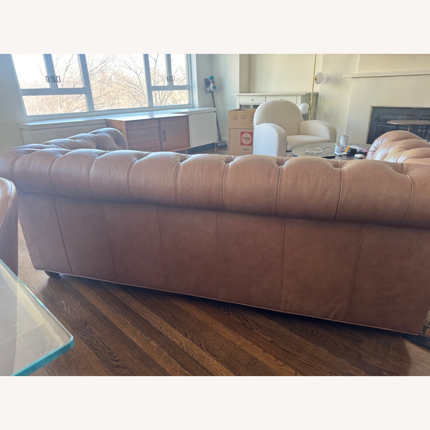 Pottery Barn Chesterfield Brown Leather Sofa - image-2