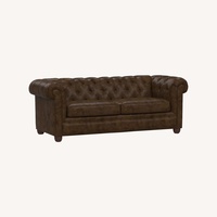 Pottery Barn Chesterfield Brown Leather Sofa