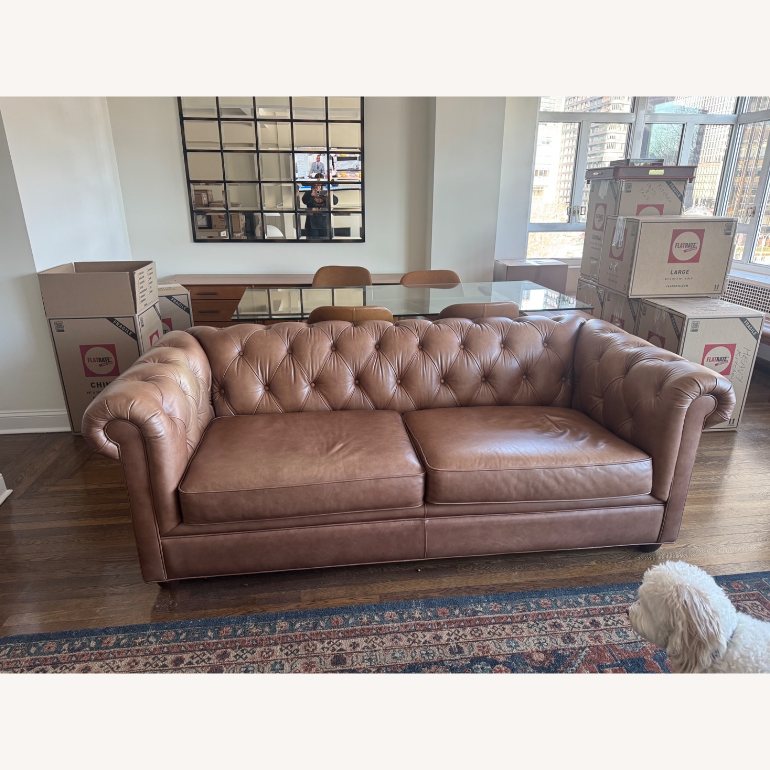 Pottery Barn Chesterfield Brown Leather Sofa - image-12