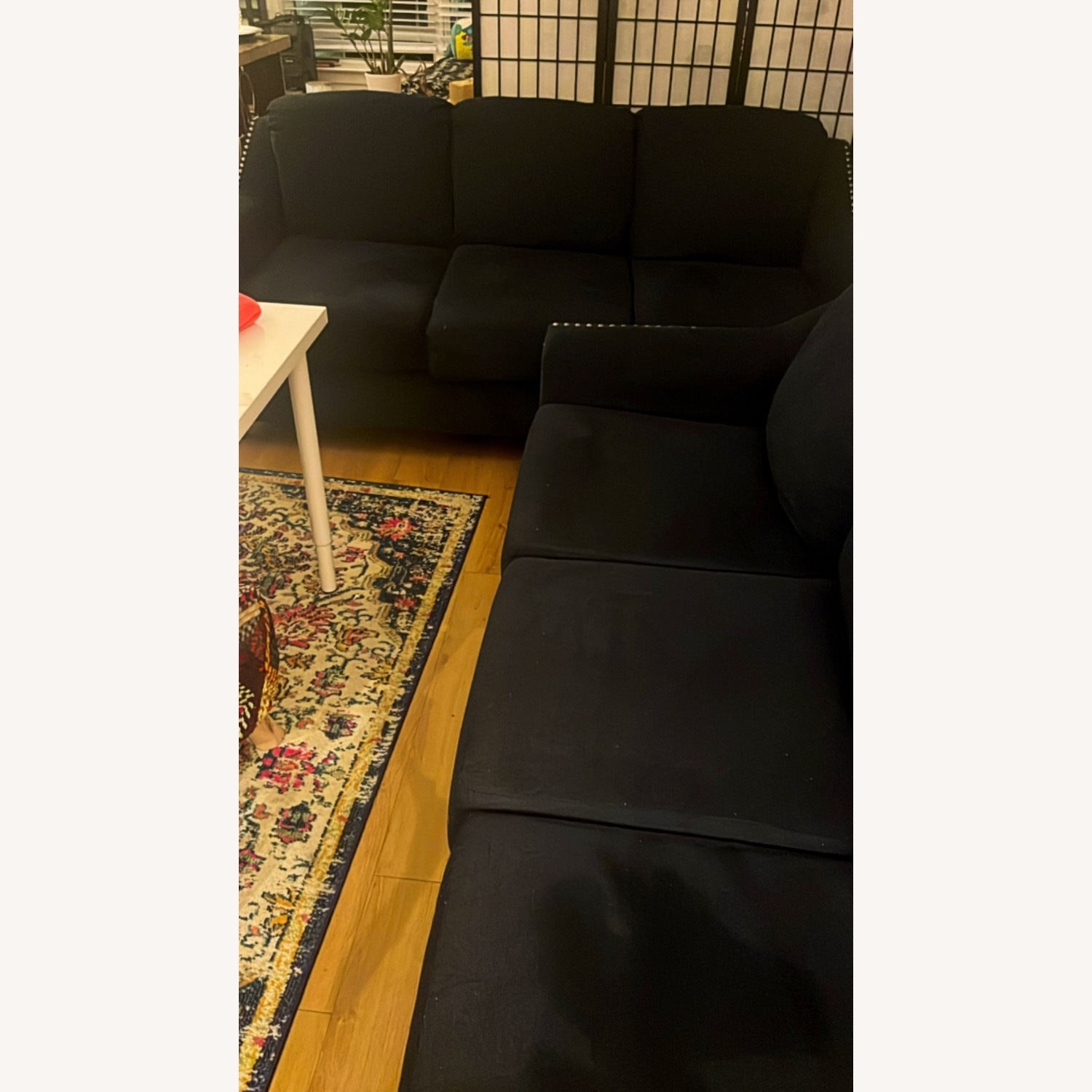 Indigo Blue Couch With Silver Accents  - image-3