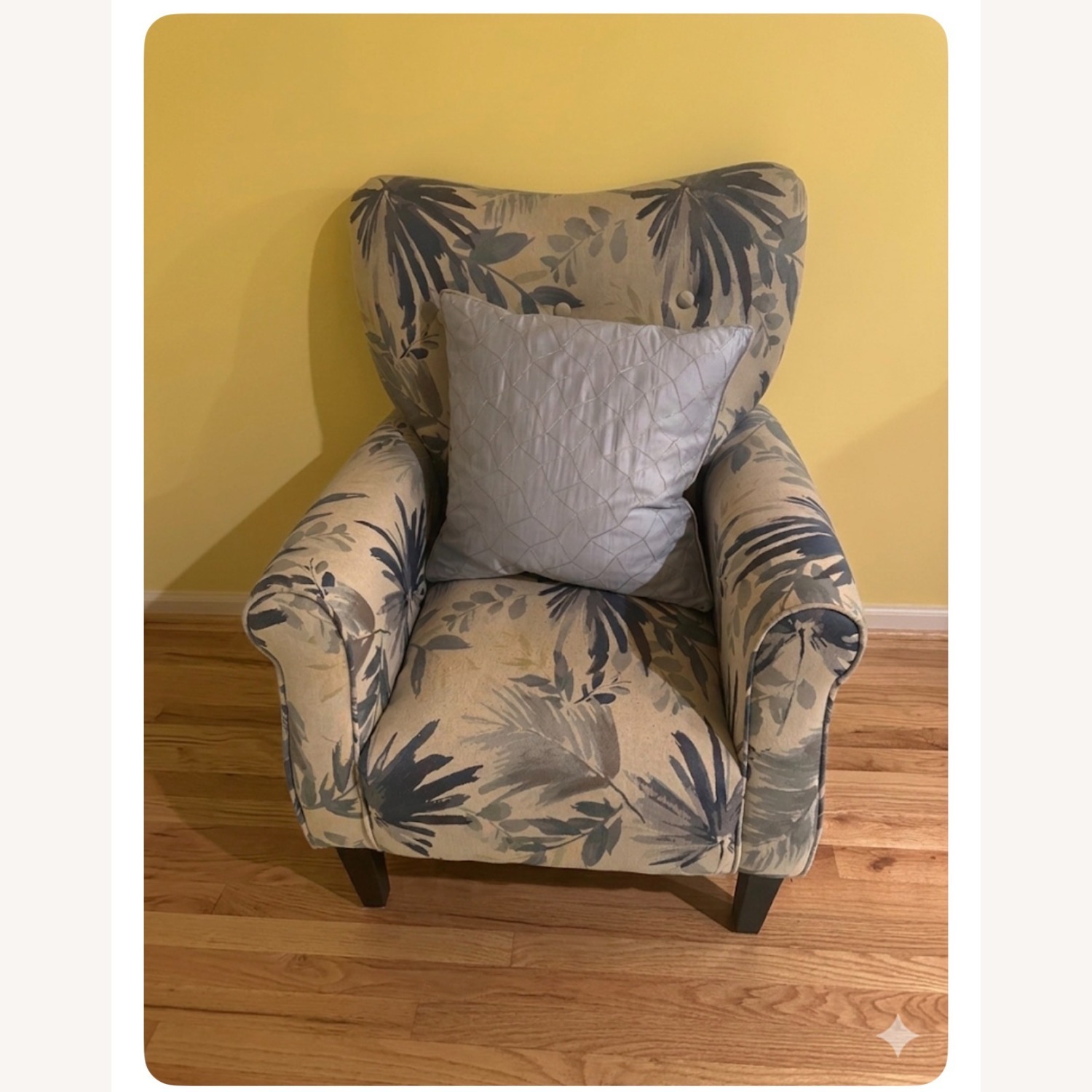 Blue Wood Armchair - image-3