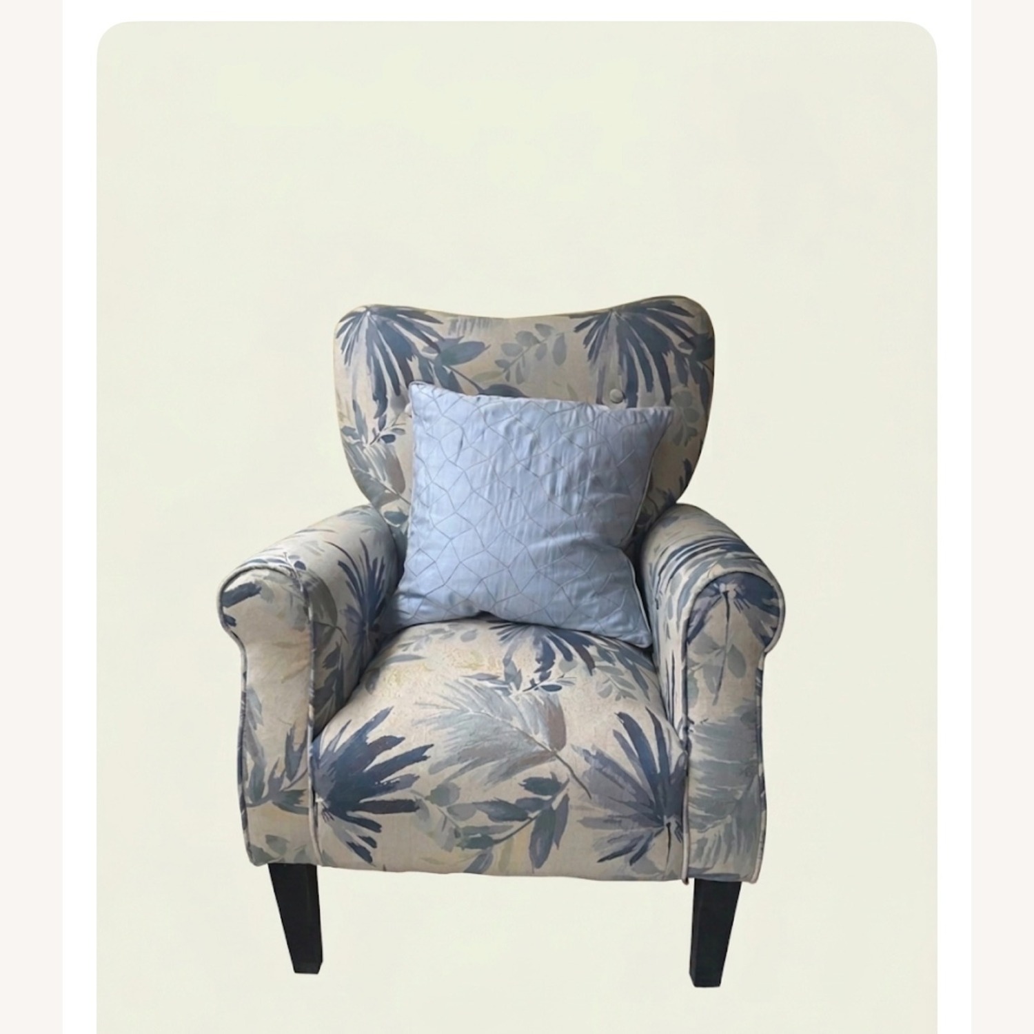 Blue Wood Armchair - image-1