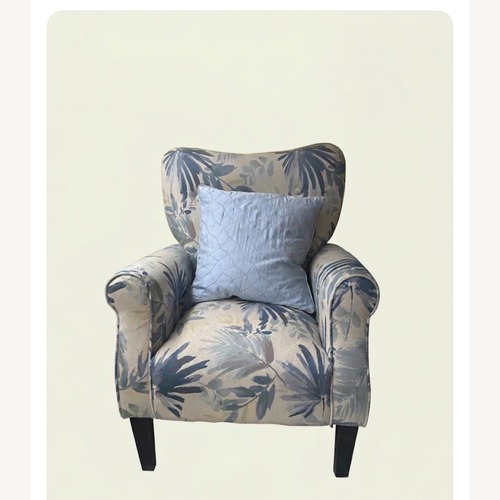 Used Blue Wood Armchair for sale on AptDeco