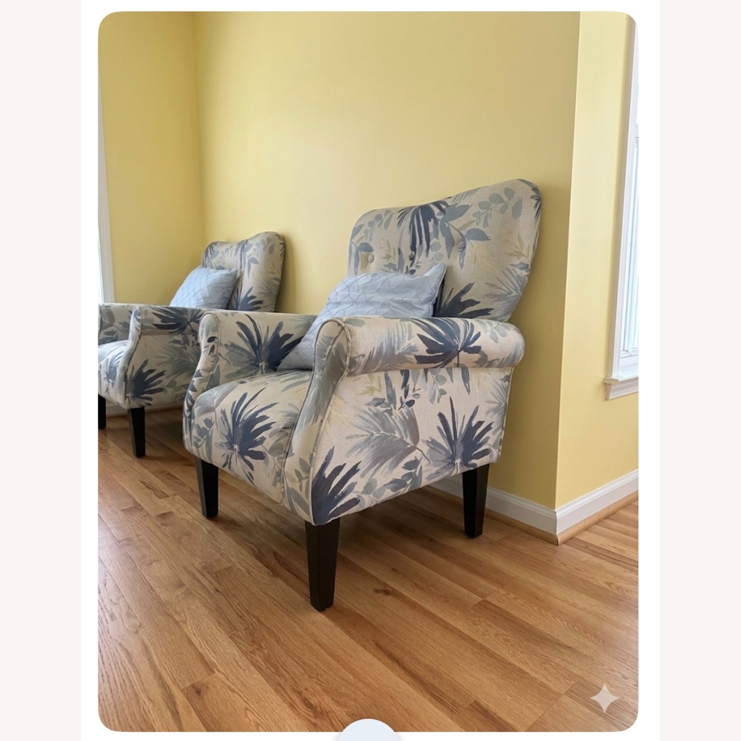 Blue Wood Armchair - image-2