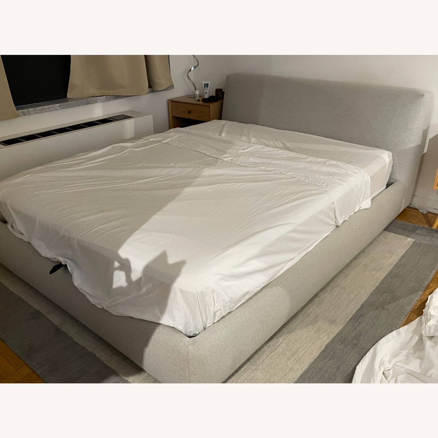 EQ3 Cello Light Gray Queen Bed with Storage - image-1