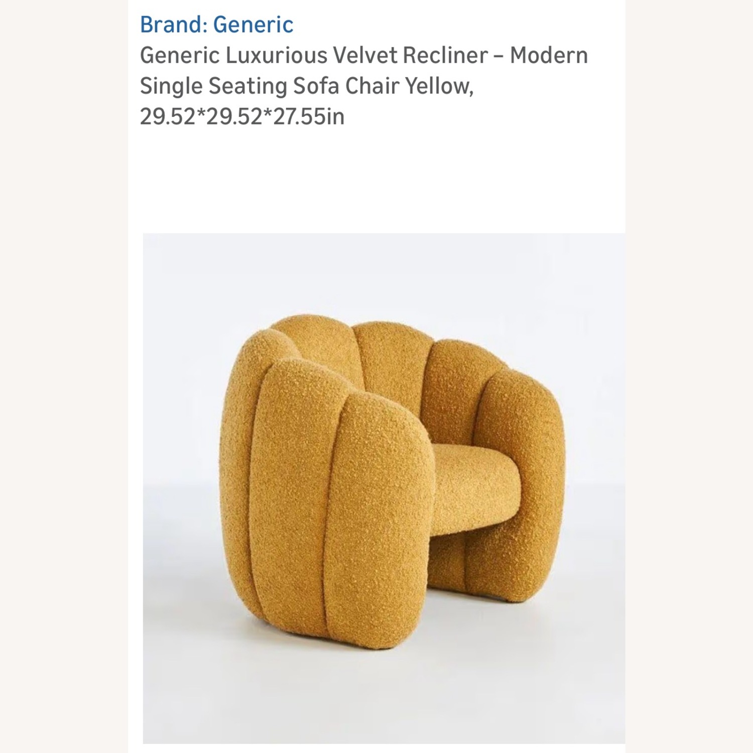 Gold Velvet Accent Chair - image-1