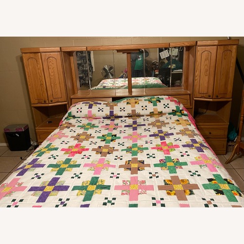 Used Light Brown Wood Queen Bed for sale on AptDeco