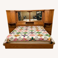 Light Brown Wood Queen Bed