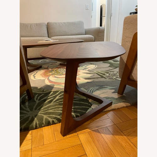 Used Fischer Dark Brown Wood Side Table for sale on AptDeco