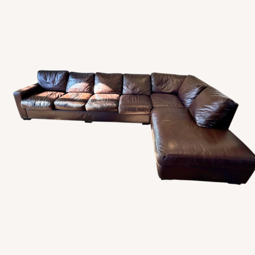 Used Arizona Leather Dark Brown 3+ Piece Sectional for sale on AptDeco