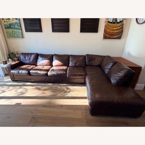 Used Arizona Leather Dark Brown 3+ Piece Sectional for sale on AptDeco