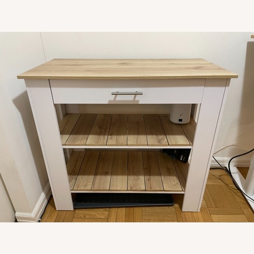 Used Natural Wood Kitchen Island for sale on AptDeco