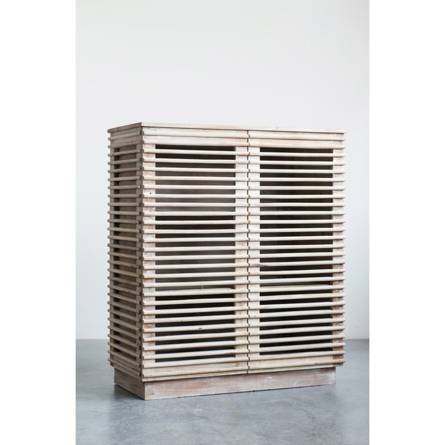 Solid Reclaimed Wood Slat Storage Cabinet - image-1