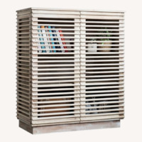 Solid Reclaimed Wood Slat Storage Cabinet