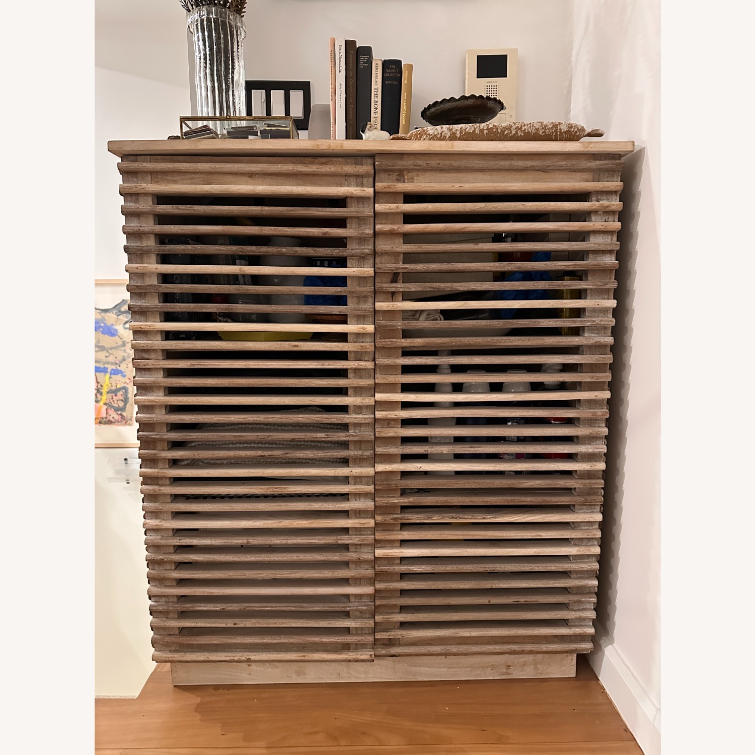 Solid Reclaimed Wood Slat Storage Cabinet - image-6