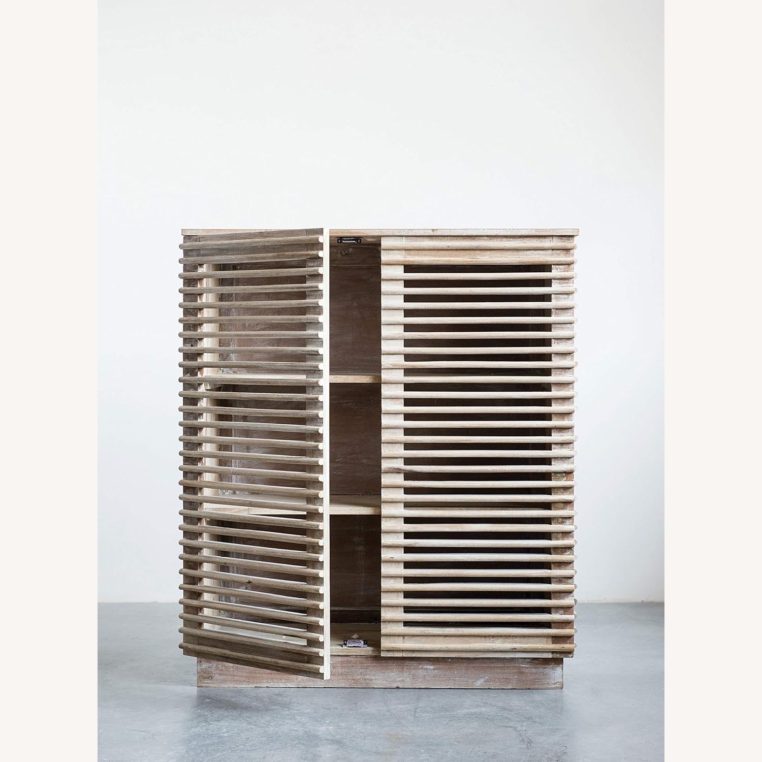 Solid Reclaimed Wood Slat Storage Cabinet - image-4