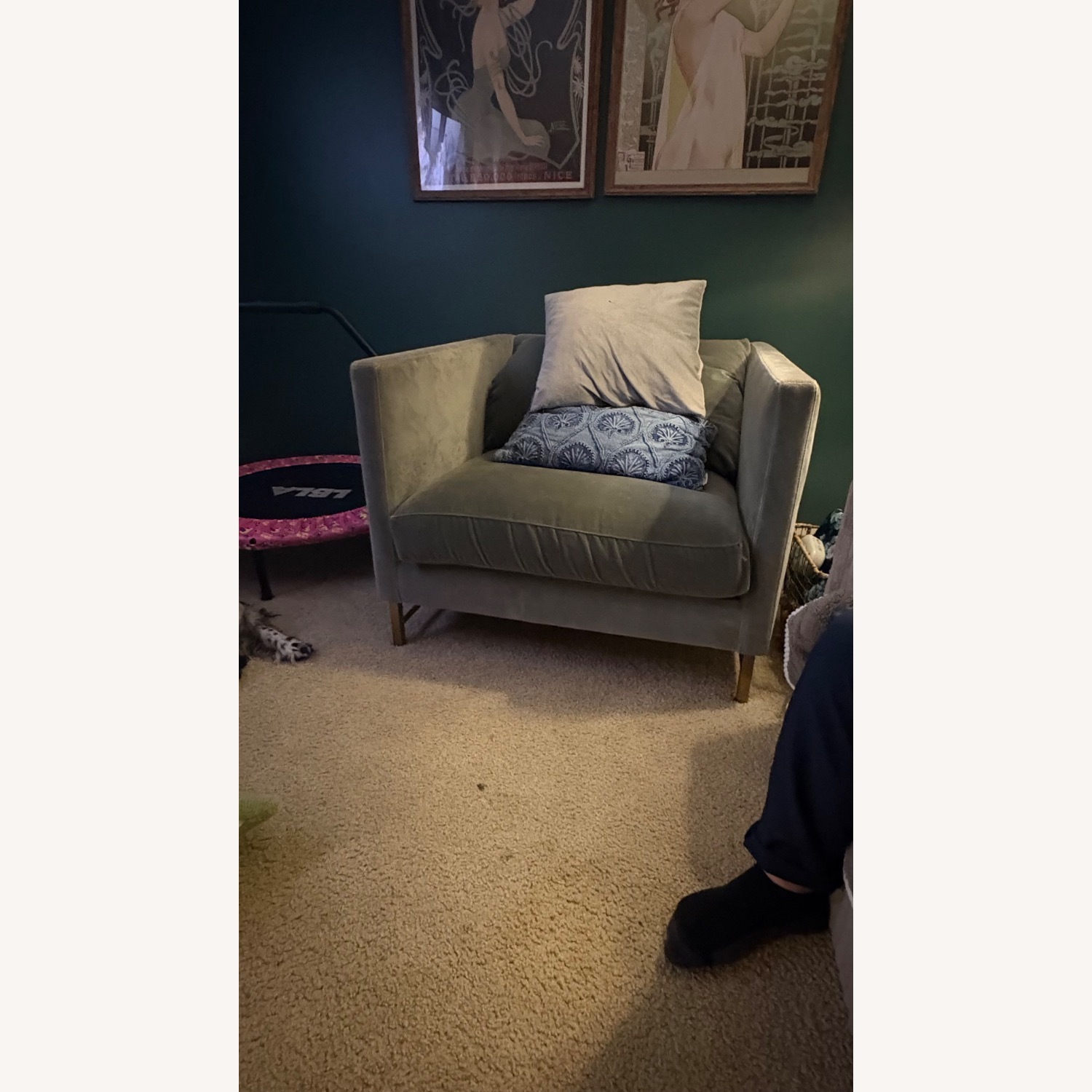 Arhaus Bench Made Light Gray Armchair - image-3