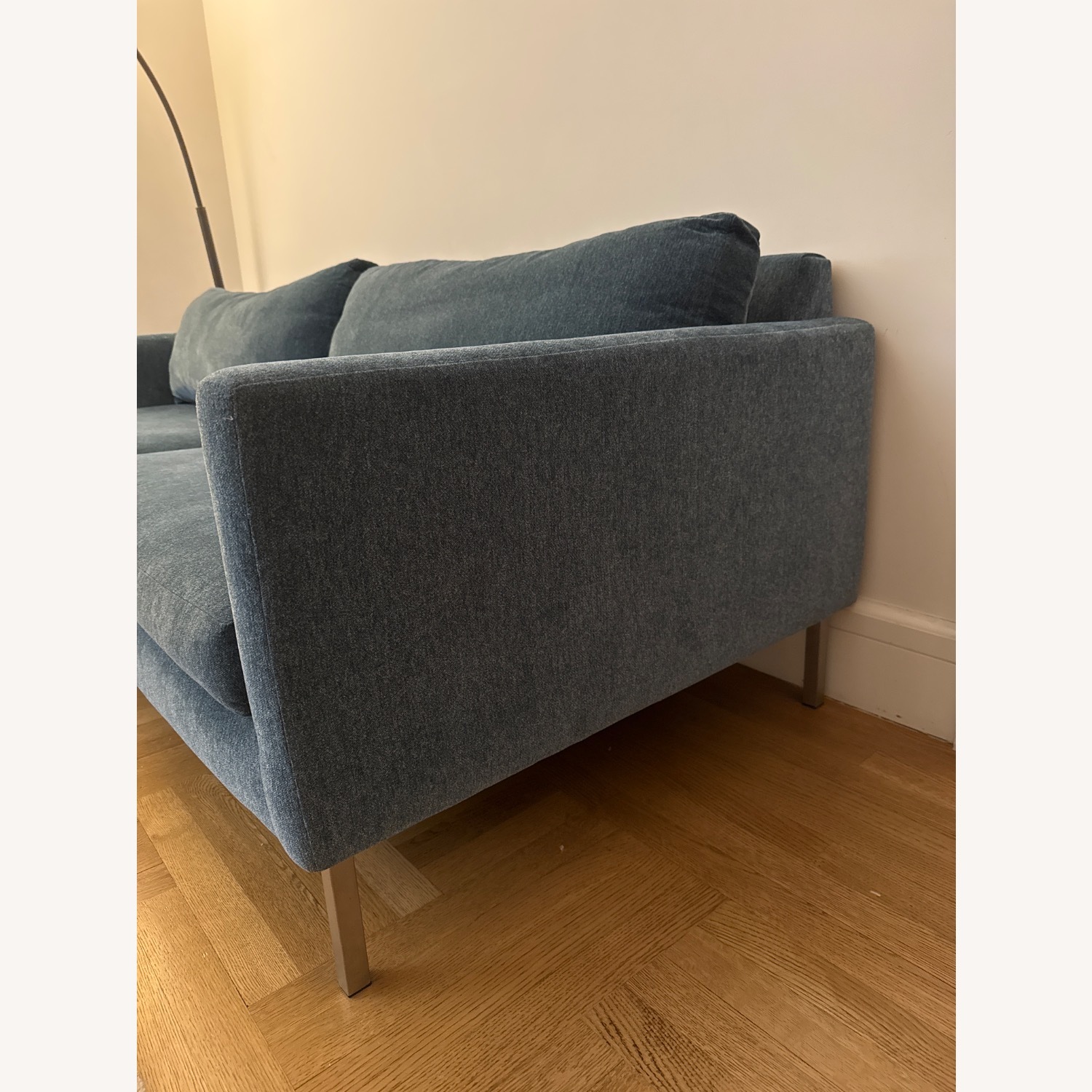 Crate & Barrel Blue Fabric 3+ Seater Sofa - image-2