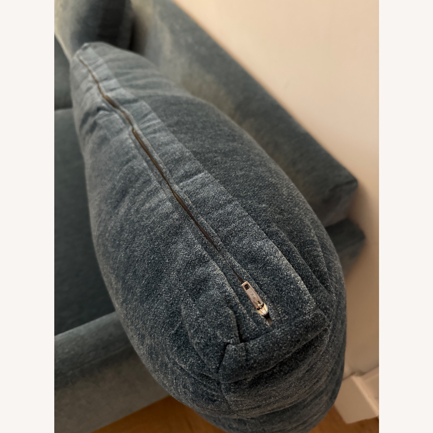 Crate & Barrel Blue Fabric 3+ Seater Sofa - image-5