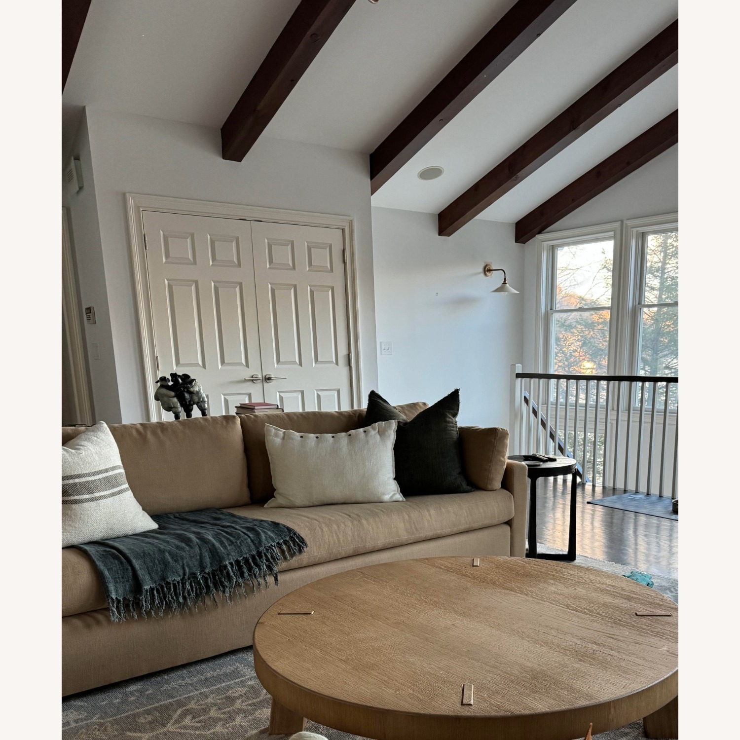 Restoration Hardware Belgian Track Arm Bench-Cushion Sofa - image-4