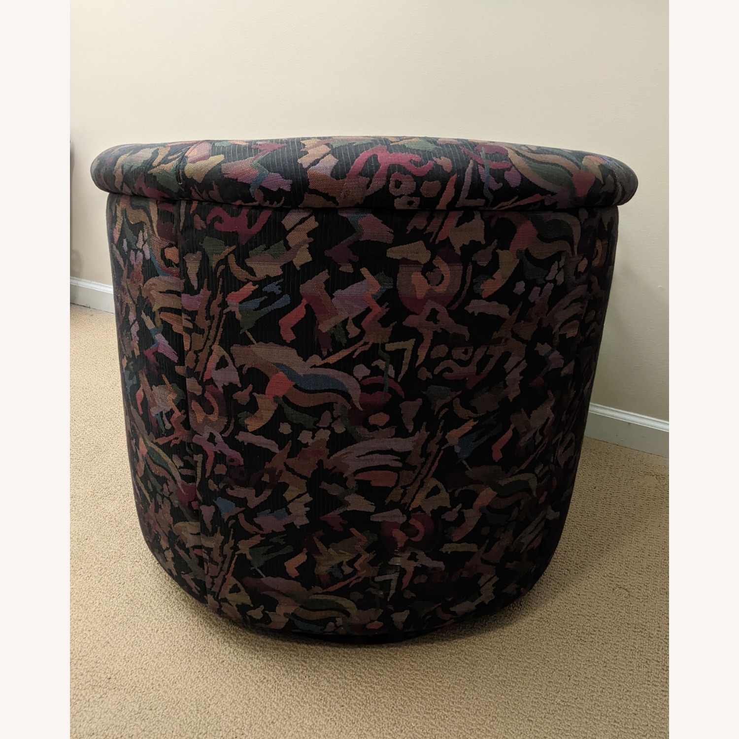 Navy Fabric Swivel Accent Chair - image-4