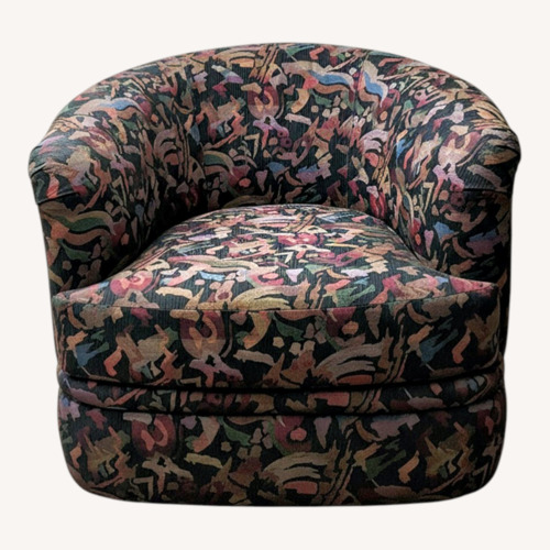 Used Navy Fabric Swivel Accent Chair for sale on AptDeco