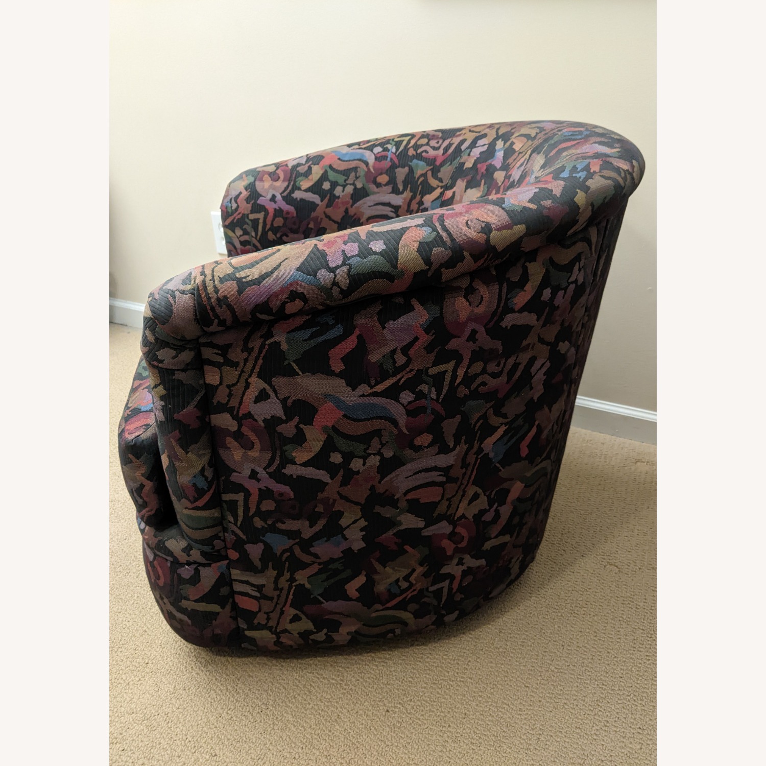 Navy Fabric Swivel Accent Chair - image-2