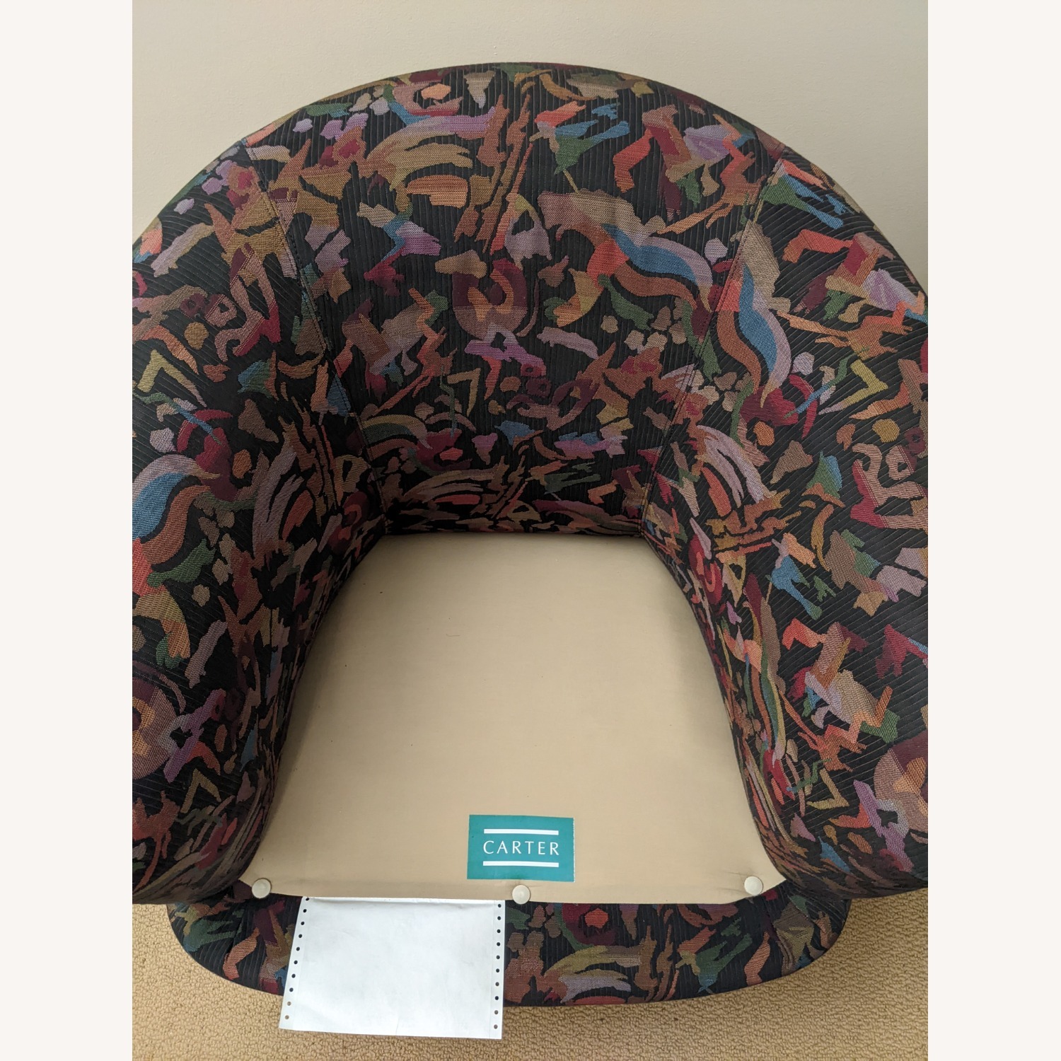 Navy Fabric Swivel Accent Chair - image-5