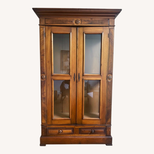 Used Vintage Handcrafted in Mexico Solid Wood Armoire  for sale on AptDeco