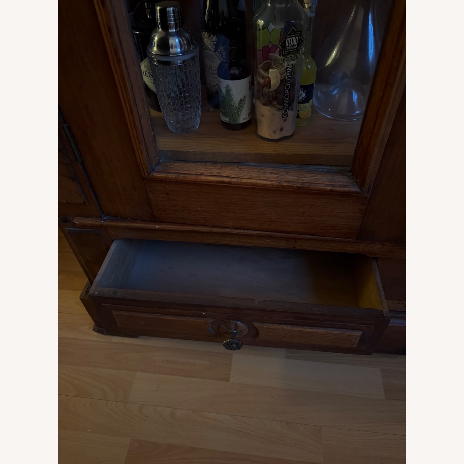 Vintage Handcrafted in Mexico Solid Wood Armoire  - image-7